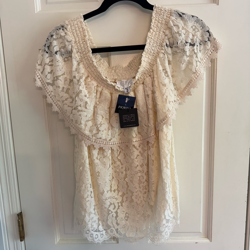 Floral Lace Ruffle Blouse